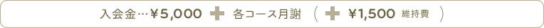入会金…¥10,000／各コース月謝+¥500※自由が丘校教室維持費